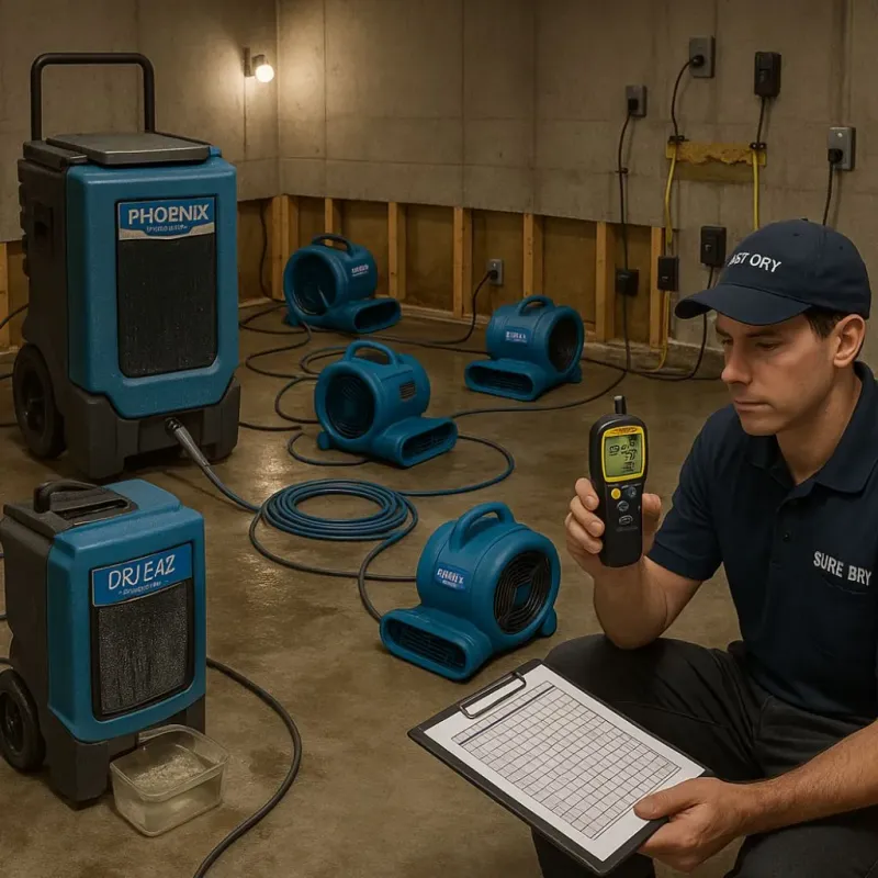 Structural Drying and Dehumidification process in Brookside, AL